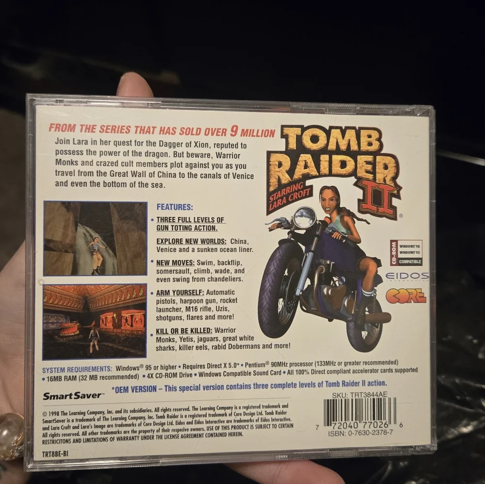 Tomb Raider II Special Edition PC Game - Black and Purple